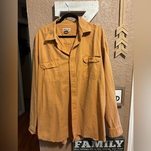 Magellan Mens Mustard Long Sleeves Button Down Shirt Size 3XL 100% Cotton